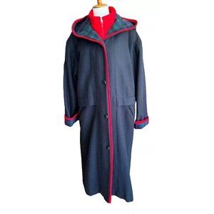 Vintage Original Herman Kay Dominican Republic Wool Blend Red Blue Bib-Coat